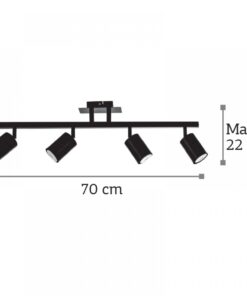 InLight Επιτοίχιο σποτ από μέταλλο σε μαύρη απόχρωση (9081-4)