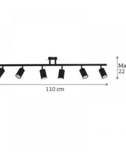 InLight Σποτ Οροφής από μέταλλο σε μαύρη απόχρωση 6XGU10 D:110cm (9081-6)