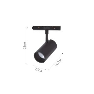 InLight Led Φωτιστικό μαγνητικής ράγας LED 35W 4000K σε μαύρη απόχρωση D:22cmX16,7cm (T05602-BL)