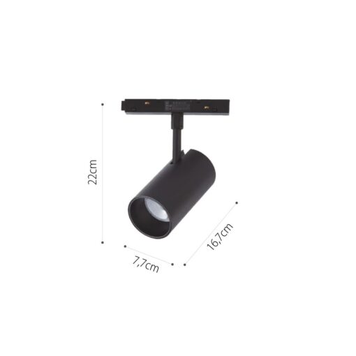 InLight Led Φωτιστικό μαγνητικής ράγας LED 35W 4000K σε μαύρη απόχρωση D:22cmX16,7cm (T05602-BL)