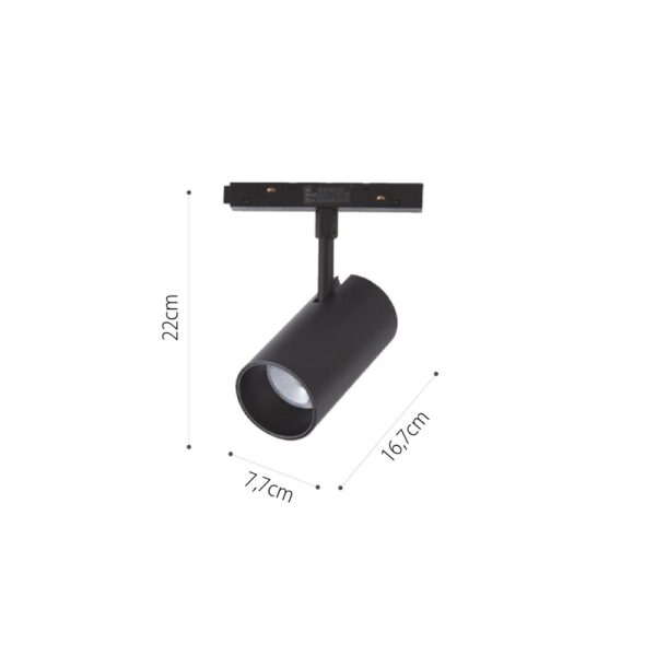 InLight Led Φωτιστικό μαγνητικής ράγας LED 35W 4000K σε μαύρη απόχρωση D:22cmX16,7cm (T05602-BL)
