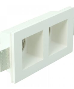 InLight Χωνευτό σποτ λευκό από γύψο 2XGU10 IP44 D:21,5cm (Χ0007)