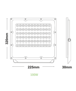 LED Προβολέας 100W ACA Μαύρος 90° 12000lm 100-277V Αδιάβροχος IP65 Φυσικό Λευκό 4000K – J10040