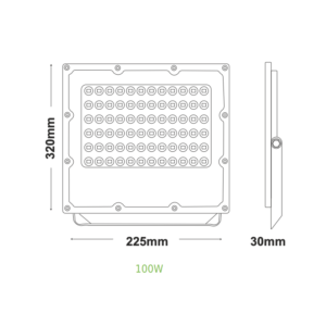 LED Προβολέας 100W ACA Μαύρος 90° 12000lm 100-277V Αδιάβροχος IP65 Φυσικό Λευκό 4000K – J10040