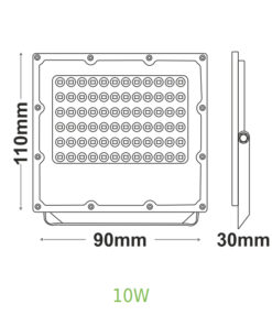 LED Προβολέας 10W ACA Μαύρος 90° 1140lm Αδιάβροχος IP65 100-277V 3000K – J1030