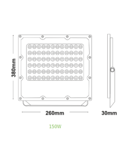 LED Προβολέας 150W ACA Μαύρος 90° 18000lm 100-277V Αδιάβροχος IP65 Φυσικό Λευκό 4000K – J15040