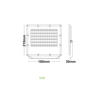 LED Προβολέας 50W ACA Μαύρος 90° 5750lm 100-277V Αδιάβροχος IP65 Θερμό Λευκό 3000K – J5030