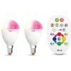 Πακετο με 2 LED Λάμπες E14 P4 5.3W LUTEC 200° 400lm με Τηλεχειριστήριο RGB+W 2700K- JE0143042
