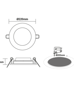 LED Πάνελ Στρογγυλό 22W ACA Ψυχρό 2400lm 6500K – KIRON2265RW