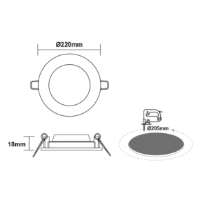 LED Πάνελ Στρογγυλό 22W ACA Φυσικό 2350lm 4000K – KIRON2240RW