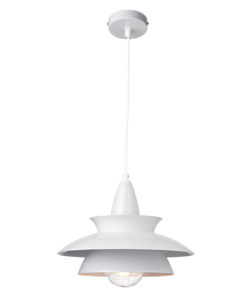 ACA DECOR – Κρεμαστό Φωτιστικό 1ΧΕ27 Μεταλλικό Λευκό Φ33ΧΗ128cm