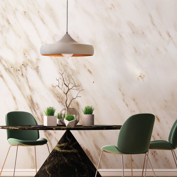 ACA DECOR   – Κρεμαστό Φωτιστικό 1ΧΕ27 Μεταλλικό Καφέ/Χρυσό Φ46ΧΗ123cm
