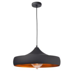 ACA DECOR – Κρεμαστό Φωτιστικό 1ΧΕ27 Μεταλλικό Μαύρο/Χρυσό Φ46ΧΗ123cm