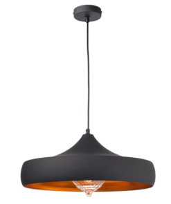 ACA DECOR – Κρεμαστό Φωτιστικό 1ΧΕ27 Μεταλλικό Μαύρο/Χρυσό Φ46ΧΗ123cm