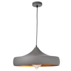 ACA DECOR – Κρεμαστό Φωτιστικό 1ΧΕ27 Μεταλλικό Γκρι/Χρυσό Φ46ΧΗ123cm