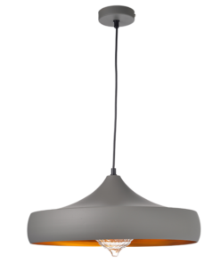 ACA DECOR – Κρεμαστό Φωτιστικό 1ΧΕ27 Μεταλλικό Γκρι/Χρυσό Φ46ΧΗ123cm