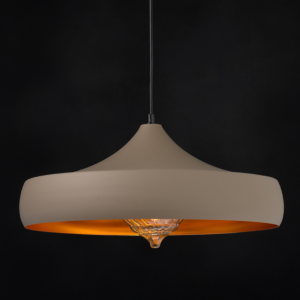 ACA DECOR   – Κρεμαστό Φωτιστικό 1ΧΕ27 Μεταλλικό Καφέ/Χρυσό Φ46ΧΗ123cm