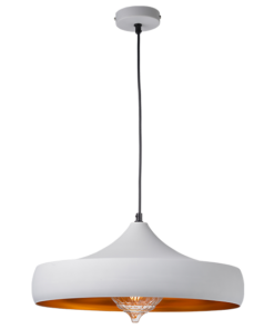 ACA DECOR – Κρεμαστό Φωτιστικό 1ΧΕ27 Μεταλλικό Λευκό/Χρυσό Φ460 – KS07961PWG