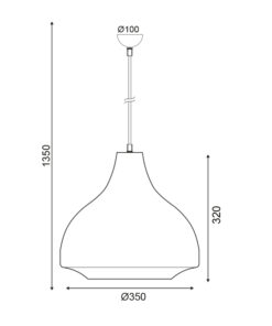 Κρεμαστό Φωτιστικό 1ΧΕ27 Μεταλλικό Χρυσό Γραφίτη Φ350 ACA DECOR – KS080335GT