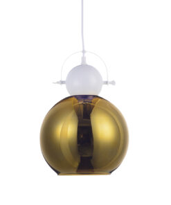 Κρεμαστό 1ΧΕ27 Λευκό Μεταλλικό- Ορείχαλκος Γυαλί Φ250 ACA DECOR – KS081225BW