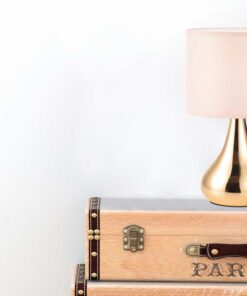 Πορτατίφ Με Διακόπτη Αφής 1ΧΕ14 Μεταλλικό Παλ Ροζ + Ορείχαλκος ACA DECOR – KS1178T1PG