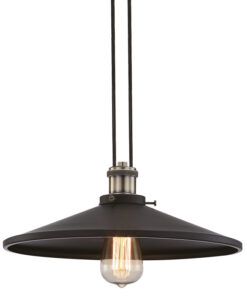 Κρεμαστό Φωτιστικό Καμπάνα 1xE27 Μεταλλική Μαύρη 1xE27 2 Καλωδίων Φ360 ACA DECOR – KS12882CB