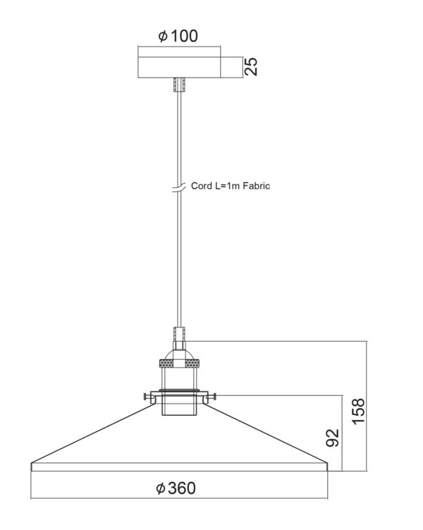 Καμπάνα 1ΧE27 Μεταλλική Απόχρωση Σκουριά Φ360 ACA DECOR   – KS1288P361RT
