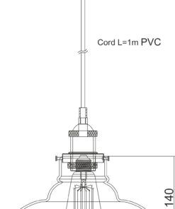 Κρεμαστό Φωτιστικό Καμπάνα 1ΧΕ27 Κεχριμπάρι Γυαλί Φ280 ACA DECOR – KS1295PAM1BK