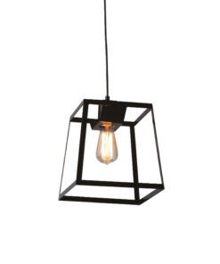 Κρεμαστό Μεταλλικό Φωτιστικό Σε Σχήμα Κύβου Μαύρο 1ΧE27 ACA DECOR – KS1444P1SBK