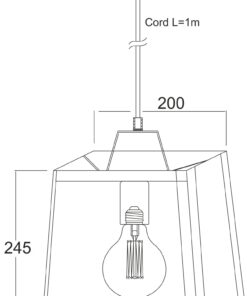 Κρεμαστό Μεταλλικό Φωτιστικό Σε Σχήμα Κύβου Μαύρο 1ΧE27 ACA DECOR – KS1444P1SBK