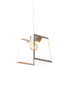 Κρεμαστό Μεταλλικό Φωτιστικό Σε Σχήμα Κύβου Λευκό 1ΧE27 ACA DECOR – KS1444P1SWH