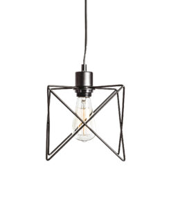 Κρεμαστό Μεταλλικό Φωτιστικό Με Πλέγμα Μαύρο 1ΧE27 ACA DECOR – KS1462P1BK