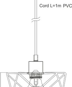 Κρεμαστό Μεταλλικό Φωτιστικό Με Πλέγμα Μαύρο 1ΧE27 ACA DECOR – KS1462P1BK