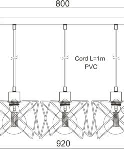 Κρεμαστό Μεταλλικό Φωτιστικό Με Πλέγμα Μαύρο 5ΧE27 ACA DECOR – KS1462P5BK