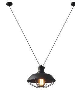 Κρεμαστό Φωτιστικό Καμπάνα Μεταλλική 1xE27 Μαύρο 2 Βάσεων Φ260 ACA DECOR – KS14632BB