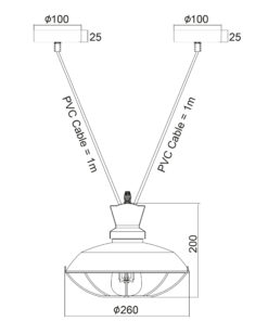 Κρεμαστό Φωτιστικό Καμπάνα Μεταλλική 1xE27 Μαύρο 2 Βάσεων Φ260 ACA DECOR – KS14632BB