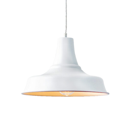 Καμπάνα Μεταλλική Λευκή Φ340 1ΧE27 ACA DECOR  – KS1477P1WH