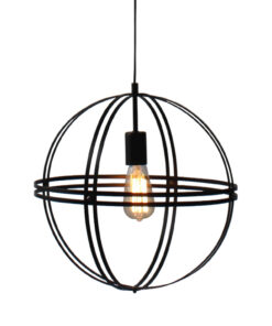 Κρεμαστό Φωτιστικό 1ΧE27 Μαύρο Μεταλλικό Πλέγμα Κύκλος Φ400 ACA DECOR – KS1483P1BK