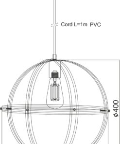 Κρεμαστό Φωτιστικό 1ΧE27 Μαύρο Μεταλλικό Πλέγμα Κύκλος Φ400 ACA DECOR – KS1483P1BK