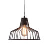 Κρεμαστή Καμπάνα 1ΧΕ27 Μεταλλική Μαύρη Φ300 ACA DECOR   – KS1525P1BK