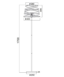 Μεταλλικό Φωτιστικό Δαπέδου 1xE27 Μαύρο Σπιράλ ACA DECOR – KS1538FB