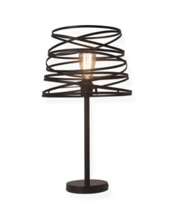 Μεταλλικό Πορτατίφ 1xE27 Μαύρο Σπιράλ ACA DECOR – KS1538TB