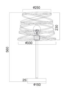 Μεταλλικό Πορτατίφ 1xE27 Μαύρο Σπιράλ ACA DECOR – KS1538TB