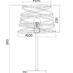 Μεταλλικό Πορτατίφ 1xE27 Μαύρο Σπιράλ ACA DECOR – KS1538TB