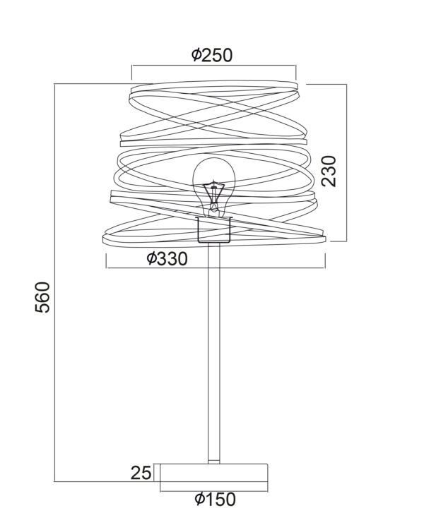 Μεταλλικό Πορτατίφ 1xE27 Μαύρο Σπιράλ ACA DECOR – KS1538TB