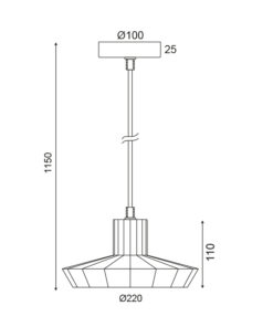 Κρεμαστό 1ΧΕ27 Γυαλί Χάλκινο Φ220 ACA DECOR – KS174522PC