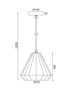 Κρεμαστό 1ΧΕ27 Γυαλί Χάλκινο Φ220 ACA DECOR – KS174622PC