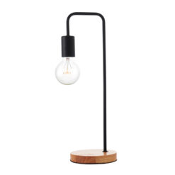 Πορτατίφ 1XE27 Μαύρο Μεταλλικό με Ξύλο ACA DECOR – KS1755BWD