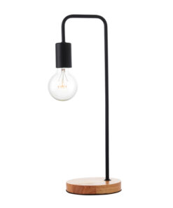 Πορτατίφ 1XE27 Μαύρο Μεταλλικό με Ξύλο ACA DECOR – KS1755BWD