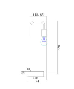Πορτατίφ 1XE27 Μαύρο Μεταλλικό με Ξύλο ACA DECOR – KS1755BWD